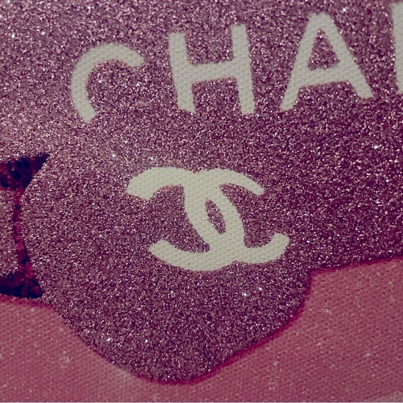 Chanel pink glitter water bottle designer art by Design District Studio - Picture 7 of 7